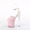 Pleaser - FLAMINGO868 Sandale à bride à la cheville, Pole dance chaussures - Rose/Blanc Product image